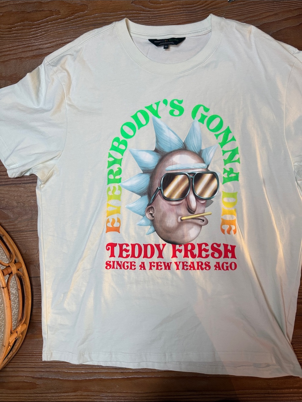 Teddy Fresh Cream Graphic Tee with Multicolor Print